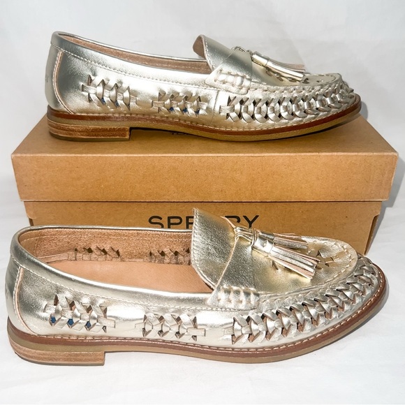 Sperry Shoes - Sperry Seaport Tasseled Loafers, Gold, Size 7